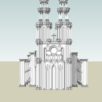 欧式主教座堂免费su模型(1)