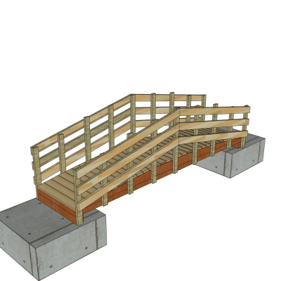 现代木桥免费su模型(1)