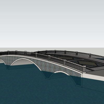 现代桥梁免费su模型(1)