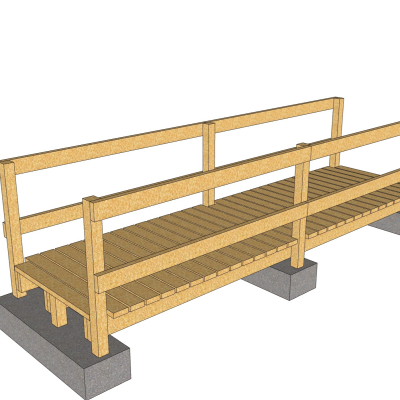 现代木桥免费su模型(1)