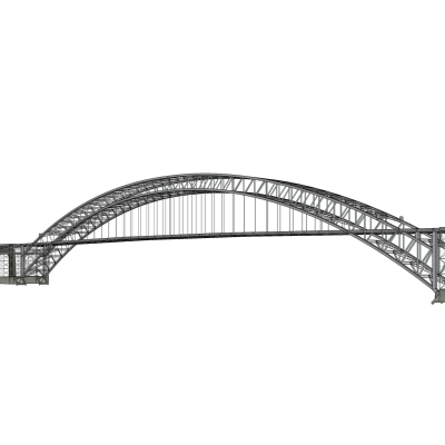现代钢结构公路桥免费su模型(1)