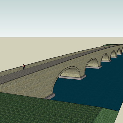 现代桥梁免费su模型(1)