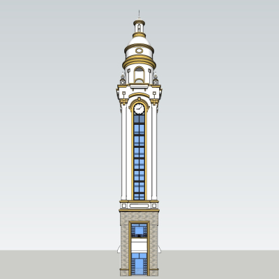 欧式钟楼免费su模型(1)