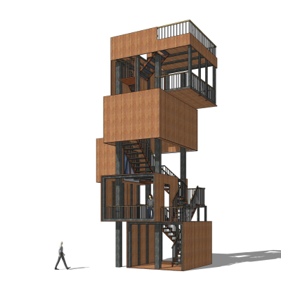 现代塔楼免费su模型(1)