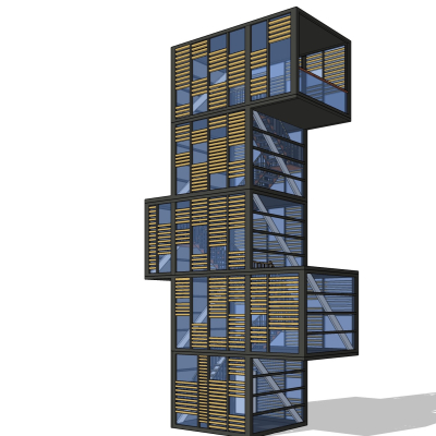 现代塔楼免费su模型(1)
