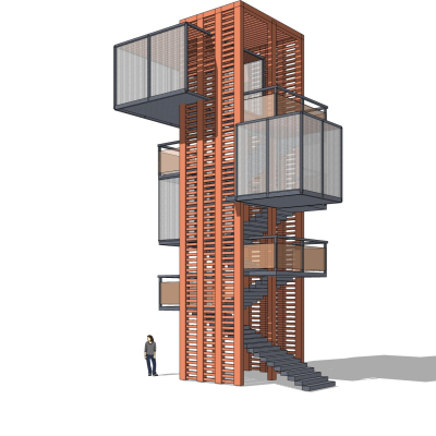 现代塔楼免费su模型(1)