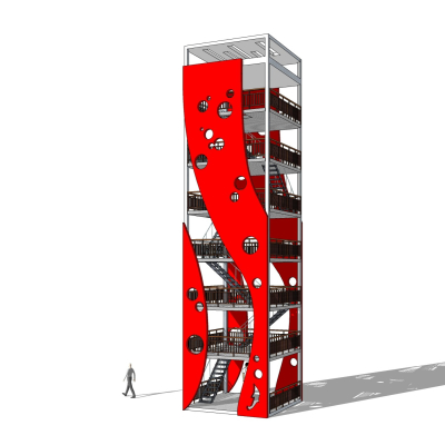 现代塔楼免费su模型(1)