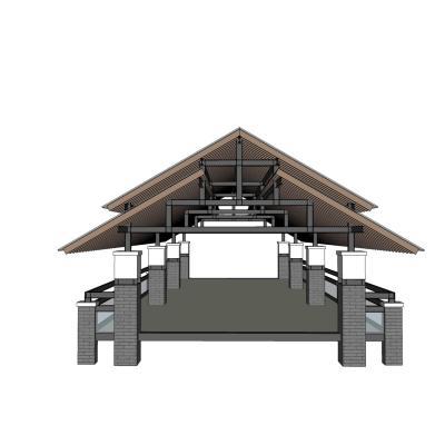 中式长廊免费su模型(1)