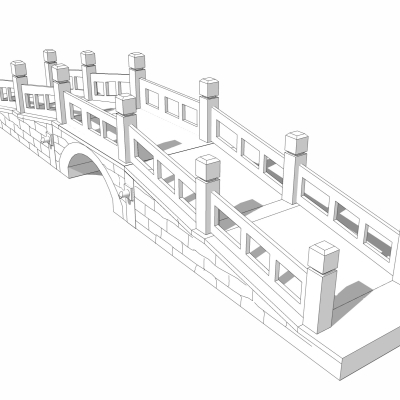 自然风石桥免费su模型(1)
