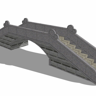 自然风石桥免费su模型(1)