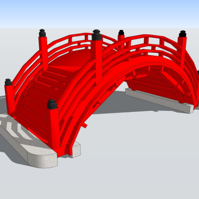 中式拱桥免费su模型(1)