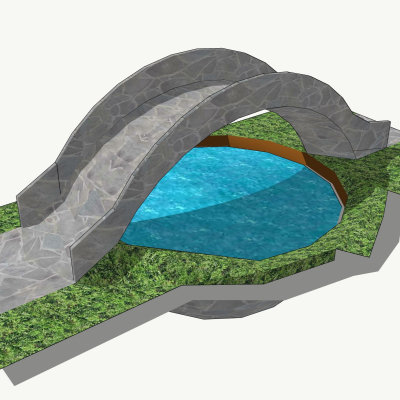 自然风石桥免费su模型(1)