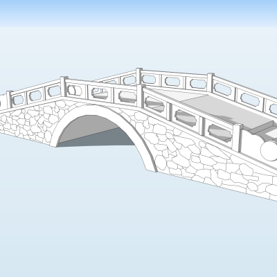 自然风石桥免费su模型(1)