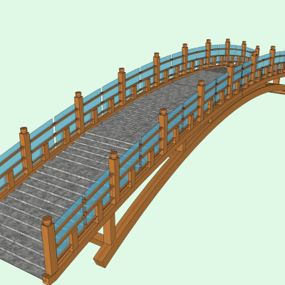 中式拱桥免费su模型(1)