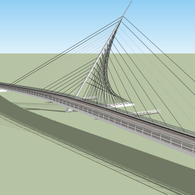 现代公路大桥免费su模型(1)