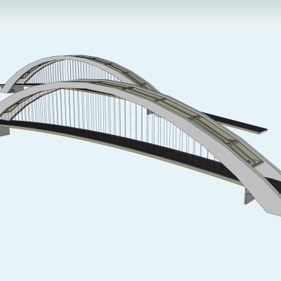 现代公路大桥免费su模型(1)