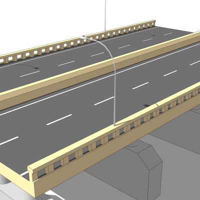 现代公路大桥免费su模型(1)