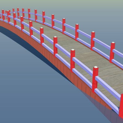 中式拱桥免费su模型(1)