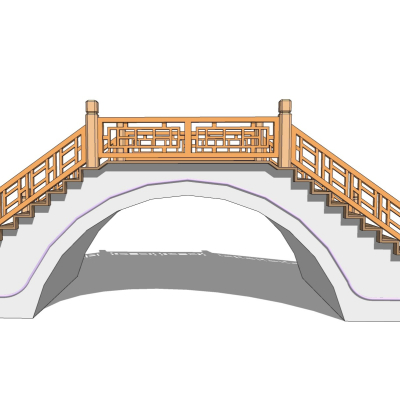中式拱桥免费su模型(1)