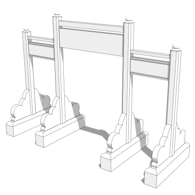 中式牌坊免费su模型(1)