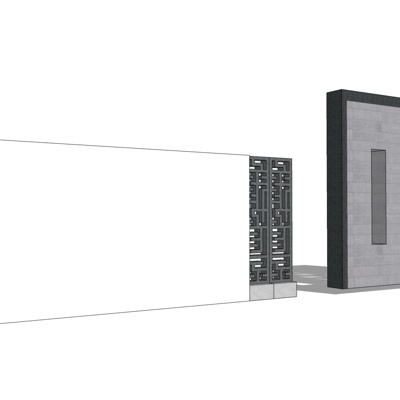 新中式景观墙免费su模型(1)