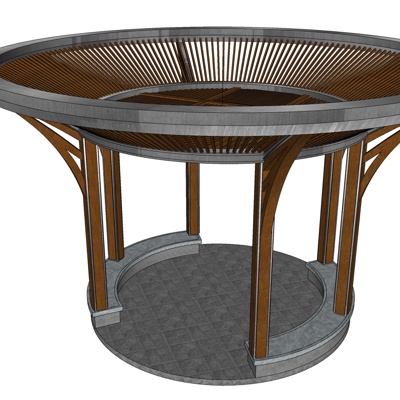 现代廊架凉亭免费su模型(1)