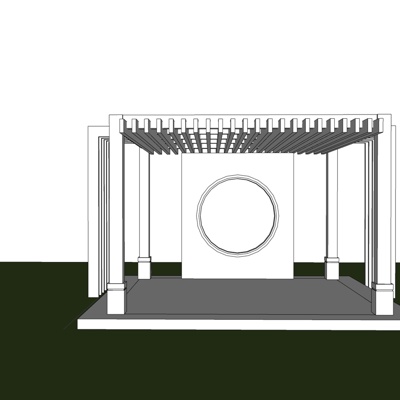 现代廊架凉亭免费su模型(1)