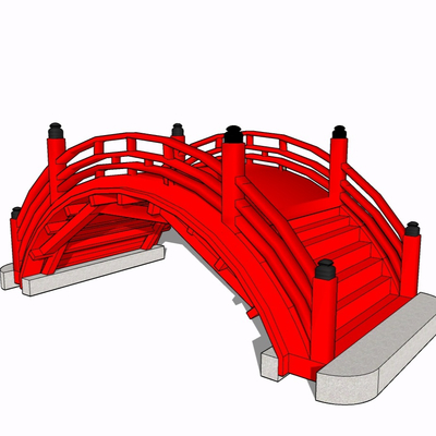现代木桥免费su模型(1)