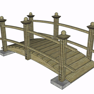 现代木桥免费su模型(1)