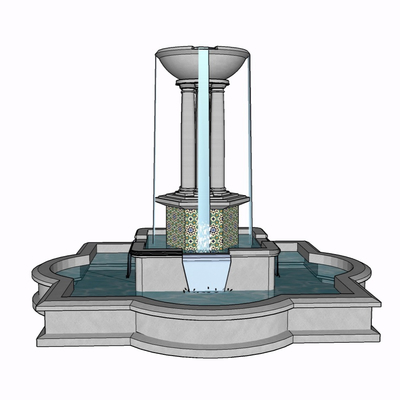 现代喷泉小品免费su模型(1)