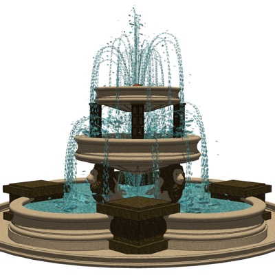简欧喷泉免费su模型(1)
