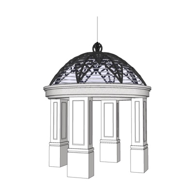 欧式圆顶凉亭免费su模型(1)
