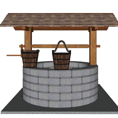 现代水井小品免费su模型(1)