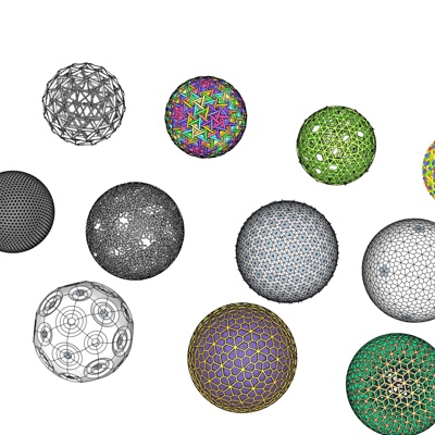 现代球形雕塑小品免费su模型(1)