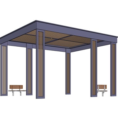 新中式凉亭免费su模型(1)
