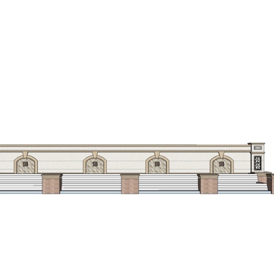 欧式景观墙免费su模型(1)