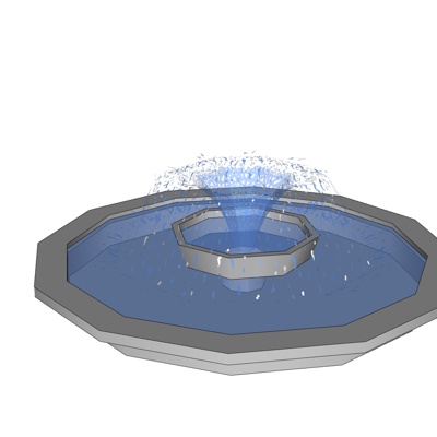 现代景观喷泉免费su模型(1)