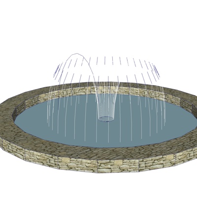 中式景观喷泉免费su模型(1)