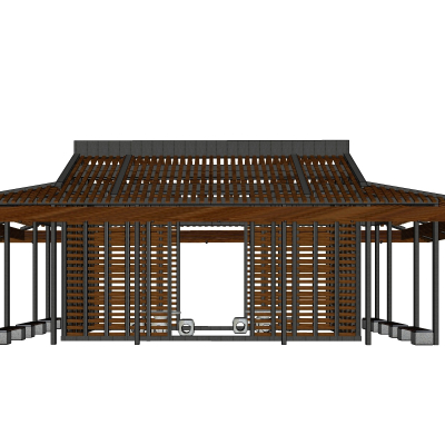 现代廊架凉亭免费su模型(1)