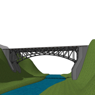 现代铁艺大桥免费su模型(1)