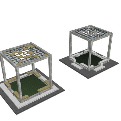 现代凉亭免费su模型(1)