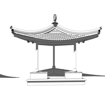 中式凉亭免费su模型(1)
