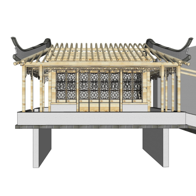 中式凉亭免费su模型(1)