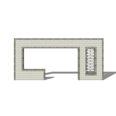 新中式景观墙免费su模型(1)