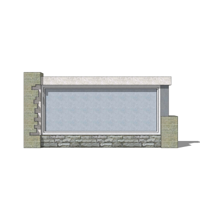 新中式景观墙免费su模型(1)