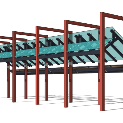 现代廊架免费su模型(1)