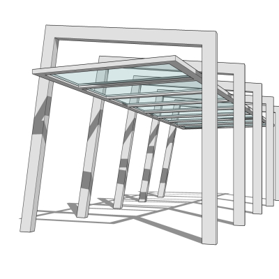 现代廊架免费su模型(1)