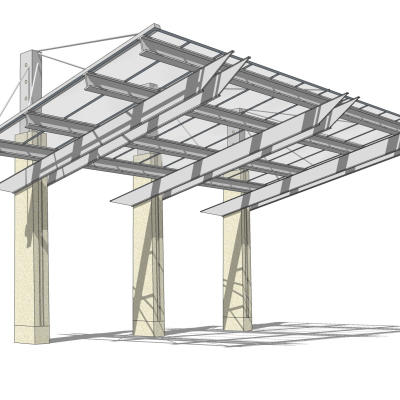 现代廊架免费su模型(1)