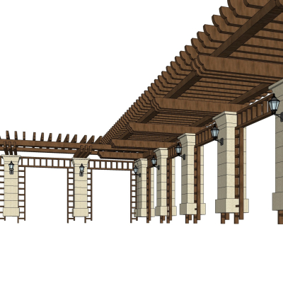 欧式廊架免费su模型(1)