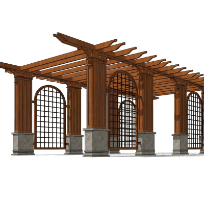 欧式廊架免费su模型(1)